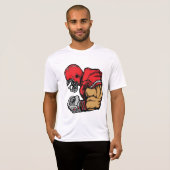 Stoere Football Warrior Mascot Rode Helmspier T-shirt (Voorkant volledig)