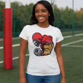 Stoere Football Warrior Mascot Rode Helmspier T-shirt