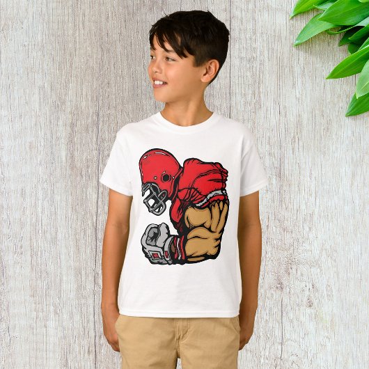 Stoere Football Warrior Mascot Rode Helmspier T-shirt