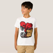 Stoere Football Warrior Mascot Rode Helmspier T-shirt (Voorkant volledig)