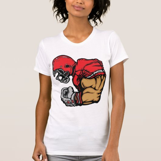 Stoere Football Warrior Mascot Rode Helmspier T-shirt (Voorkant)