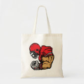 Stoere Football Warrior Mascot Rode Helmspier Tote Bag (Voorkant)