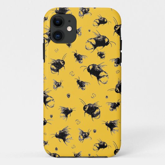 Stoere iPhone Case met Bee Pattern (Achterkant)