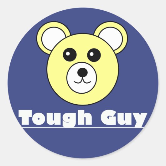 Stoere Jongen Schattig Beer Gezicht Sticker (Voorkant)