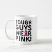 Stoere jongens Draag Pink Cool Pink Roze Borstkank Koffiemok (Links)