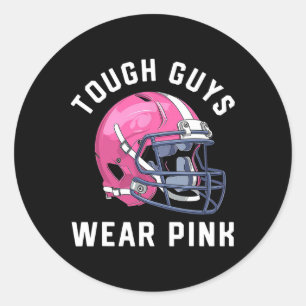 Stoere jongens Draag roze borstkankerbewustzijnsvo Ronde Sticker