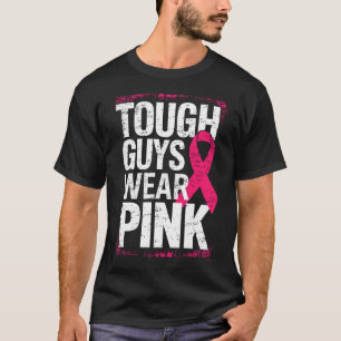Stoere jongens Draag roze steun borstkanker T-shirt
