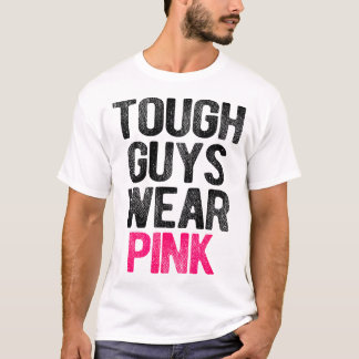 Stoere jongens Draag roze stoere beestkanker bewus T-shirt