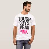 Stoere jongens Draag roze stoere beestkanker bewus T-shirt (Voorkant volledig)