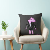 Stoere jongens roze konijn kussen (Stoel)