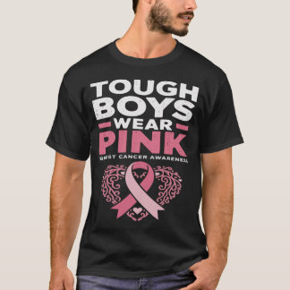 Stoere Jongens Roze Lint Borstkanker Bewustzijn T-shirt