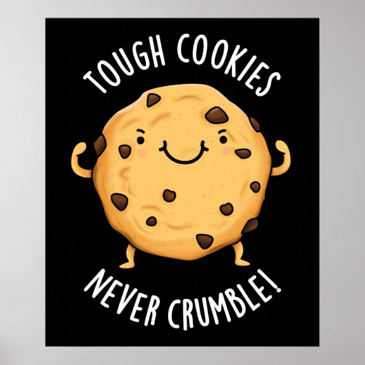 Stoere koekjes nooit afbrokkelen grappig eten woor poster (Voorkant)