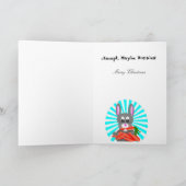 Stoere man sneeuwman feestdagen kaart (Binnen)