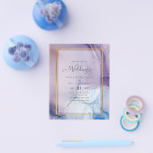 Stoere paarse marineblauwe gouden INK trouw UITNOD Flyer (Enkel)