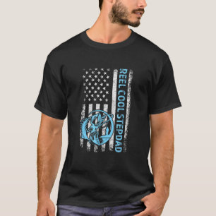 Stoere stiefvader Amerikaanse vlag vissen Vaderdag T-shirt
