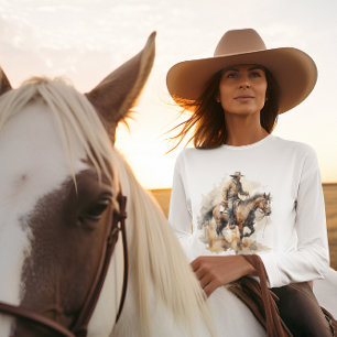 Stoere Trail Ride in waterverf, op maat gemaakt T-shirt