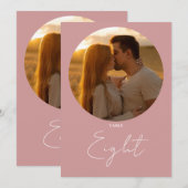 Stoernoummer met stoffig roze moderne minimalistis kaart (Voorkant / Achterkant)