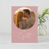 Stoernoummer met stoffig roze moderne minimalistis kaart (Staand voorkant)