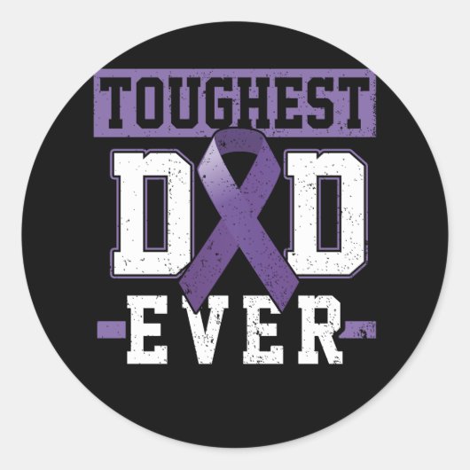 Stoerste papa ooit Slokdarmkanker Bewustzijn Ribb Ronde Sticker (Voorkant)