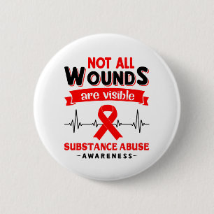 Stof Abuse Awareness Month Ribbon Giften Ronde Button 5,7 Cm