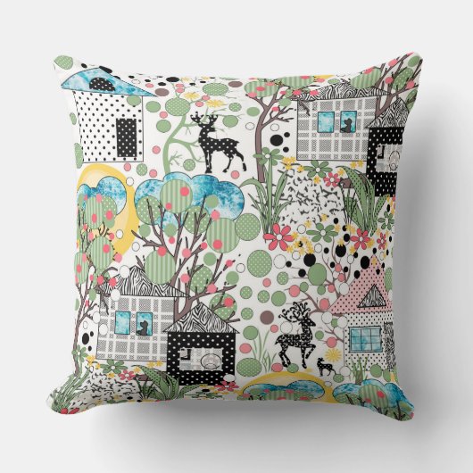 Stof applique rustieke tuin kussen (Voorkant)
