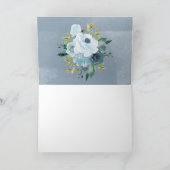 Stof Blauw Aquarel Bruidsdouche Bedankt Kaart (Binnen)