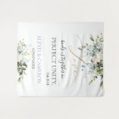 Stof blauw aquarel Eucalyptus, Kol. 3:14 Wandkleed (Voorkant (horizontaal))