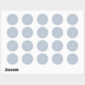Stof Blauw Bewaar De Datum Script Bruiloft Ronde Sticker (Vel)