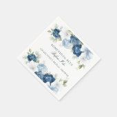 Stof blauw bloemig bruidsfeest papier servet (Hoek)