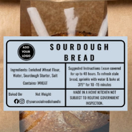Stof Blauw Cottage Wet Sourdough Brood Etiket