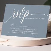 Stof Blauw Eenvoudige Script Trouw RSVP Kaart