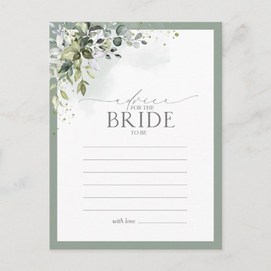 Stof blauw elyptus Floral advies aan de bruid Briefkaart (Voorkant)