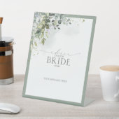 Stof blauw elyptus Floral advies aan de bruid Reclamebord Met Voetstuk (Insitu)