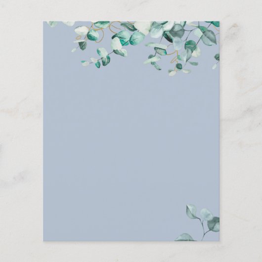 Stof Blauw Eucalyptus Groene Blank Sjabloon Flyer (Voorkant)