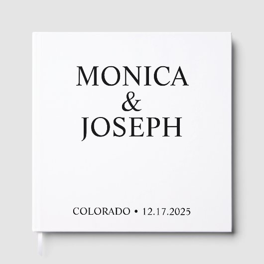 Stof blauw gast boek cadeau, gepersonaliseerde lux (Voorkant)