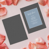 Stof-blauw gestreepte kader bruiloft uitnodiging