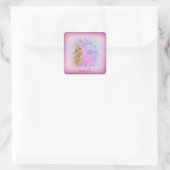 Stof Blauw Glitter Bes Dank Je Zestien Prinses Vierkante Sticker (Tas)