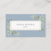 Stof Blauw Goud Groene Professional Visitekaartje (Voorkant)