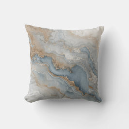 Stof Blauw Grijs Beige Abstract 40cm Kussen