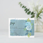 Stof Blauw Groen Trouw Populair Budget Briefkaart (Staand voorkant)