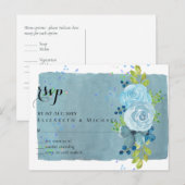 Stof Blauw Groen Trouw Populair Budget Briefkaart (Voorkant / Achterkant)