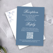 Stof Blauw Huwelijk Script RSVP Ontvangst Informatiekaartje