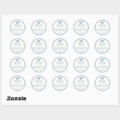 Stof Blauw Mevrouw Van Dames Custom Bloem Bruidsfe Ronde Sticker (Vel)