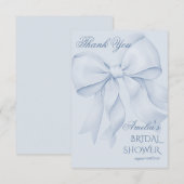 Stof Blauw Minimaal Bruidsmeisjesfeest  Bedankkaart (Voorkant / Achterkant)