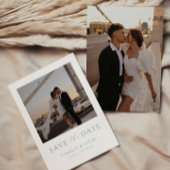 Stof Blauw Minimaal Save the Date Uitnodiging