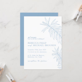 Stof Blauw Minimalistische Botanische Kaart