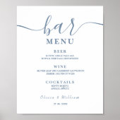 Stof Blauw Modern | Bar Menuboard Poster (Voorkant)