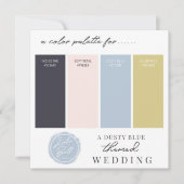 Stof Blauw Navy Goud & Blush Kleurenpaletkaart Kaart (Voorkant)