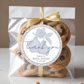 Stof blauw perfecte peer bruidsdouche dank je wel ronde sticker