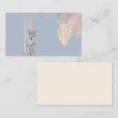 Stof blauw perzik boho dromenvanger visitekaartje (Voorkant / Achterkant)